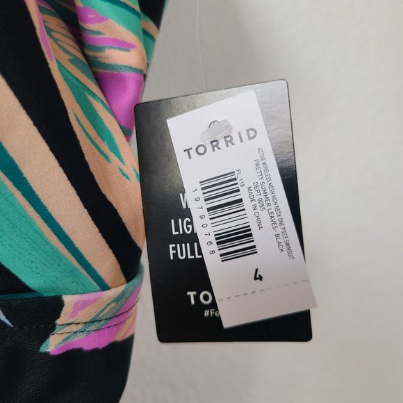 Torrid Active Wireless Mesh High Neck One Piece Swimsuit Plus Size 4X Le… - Picture 11 of 11